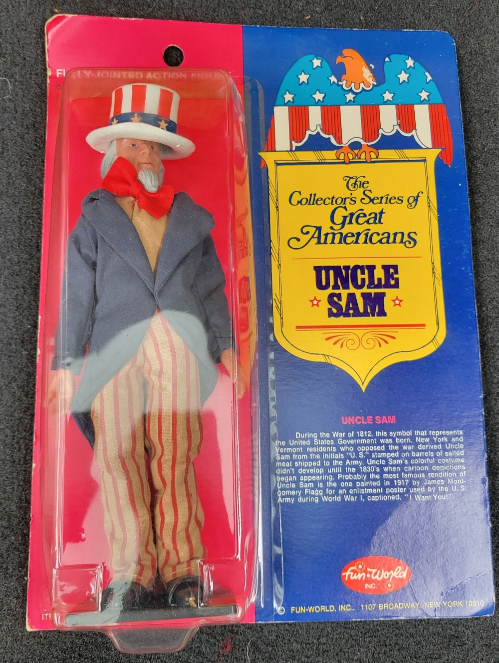 Vintage Fun World Great Americans Uncle Sam 1976 Rare Doll / Figure